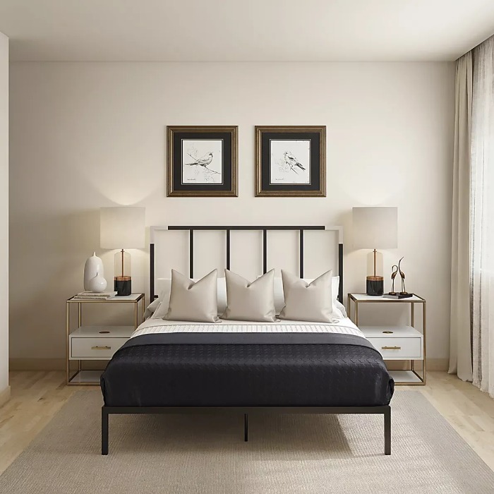 Pair a platform bed with a low-profile mattress for a cohesive look.