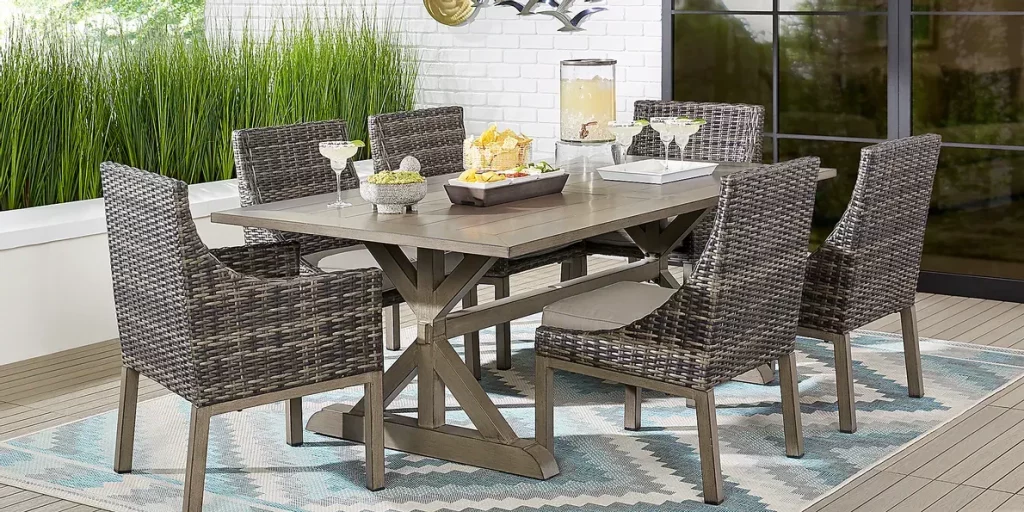 5 pc gray rectangle dining set